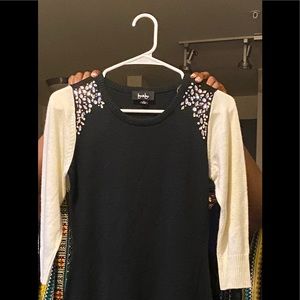 Black and Cream Sweater dress